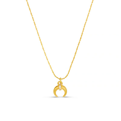 Fine Pace Crescent Charm Necklace