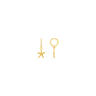 Starfish & Pearl Micro Hoops