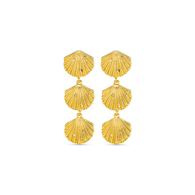 Statement Embellished Shell Drop Earrings