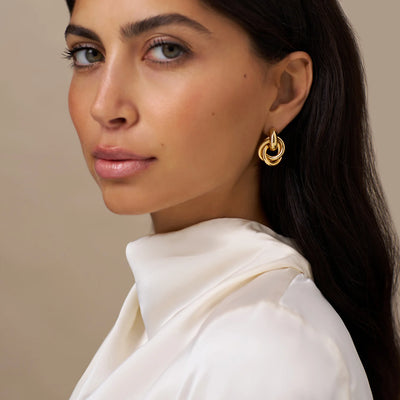 Statement Interlocking Earrings - Gold