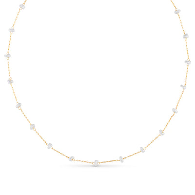 Pearl Stationed Chain Necklace