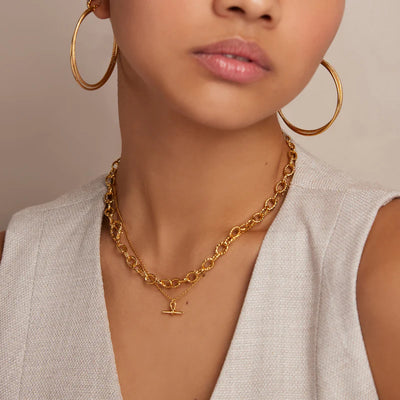 Dainty T-Bar Knot Necklace - Gold   5 reviews