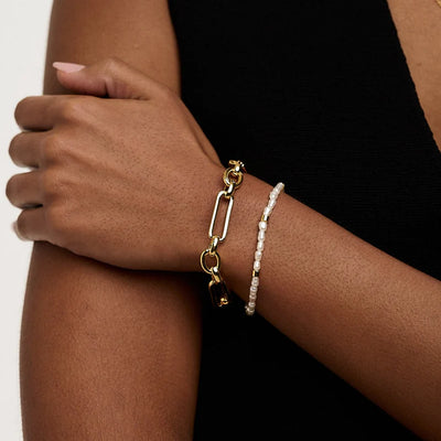 Rectangular Link T-Bar Bracelet