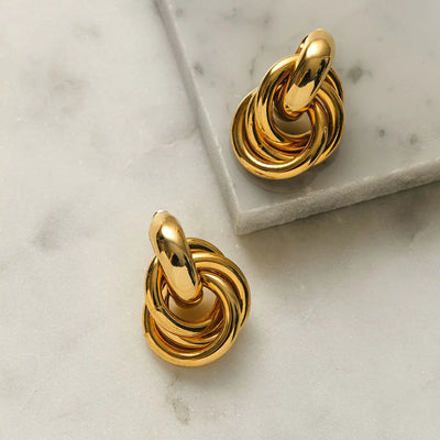 Statement Interlocking Earrings - Gold