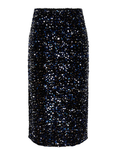 PcKam HW Midi Skirt Bellweather Blue Sequins