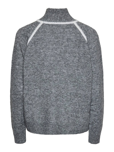 PcLola Highneck Knit Medium Grey