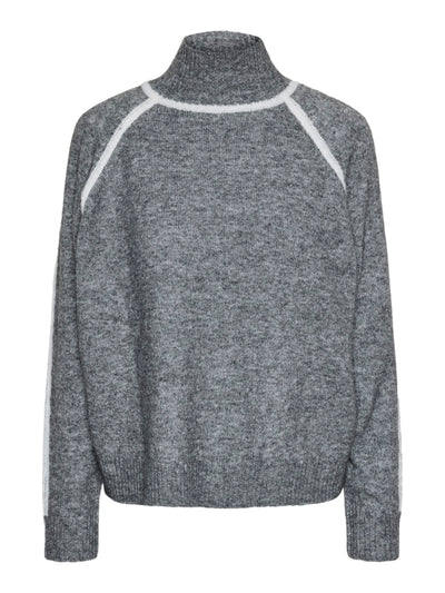 PcLola Highneck Knit Medium Grey