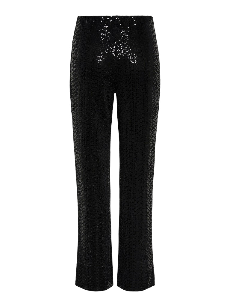 PcSiddy HW Trousers Black Sequin