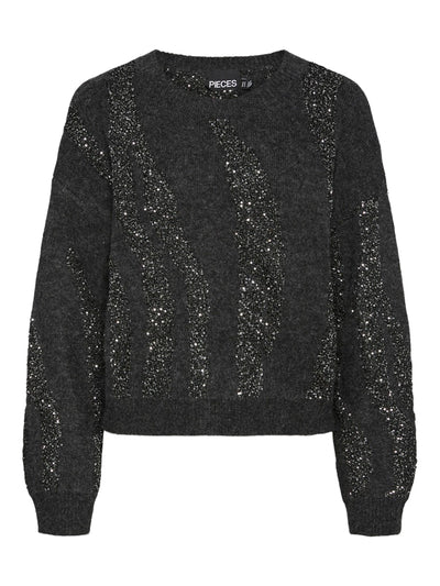 PcRada Sequin Knit Dark Grey