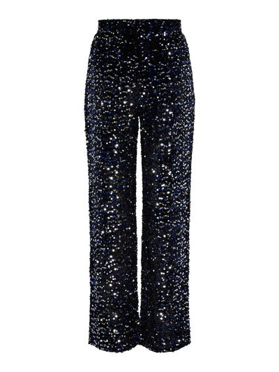 PcKam Sequin Trousers Bellweather Blue