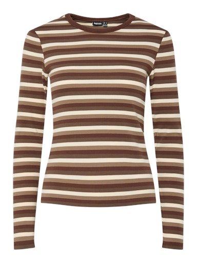 PcMay LS Striped Top Morel/Brown