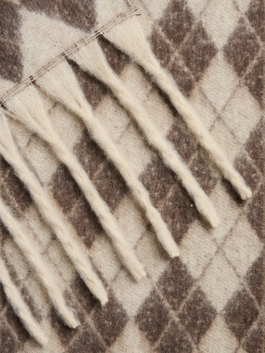 PcMaria Long Scarf Hot Fudge Check