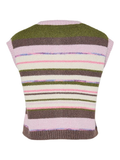PcRye Knit Vest Brown/Pink