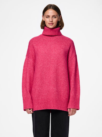 PcNancy Roll Neck Knit Beetroot Purple