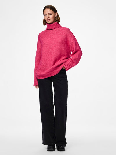 PcNancy Roll Neck Knit Beetroot Purple