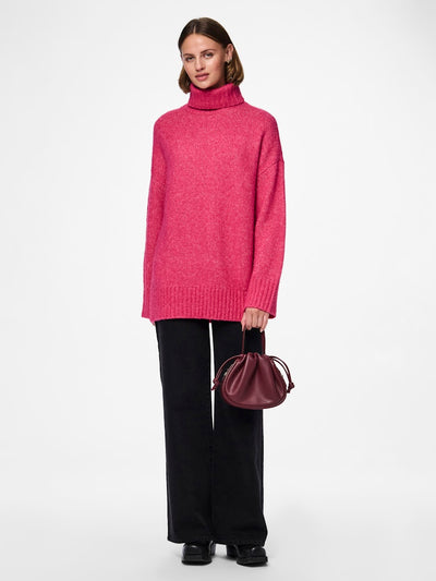 PcNancy Roll Neck Knit Beetroot Purple