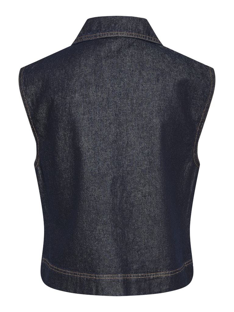 PcNevin Denim Vest Dark Blue