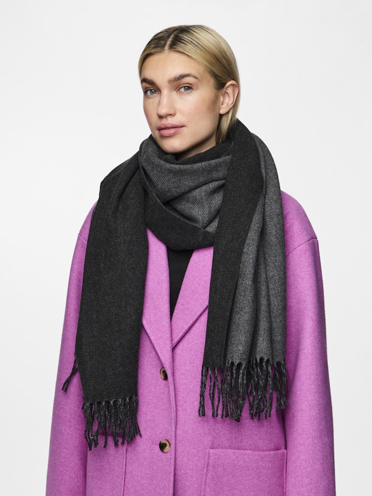 PcNoah Two Toned Scarf Grey/Black