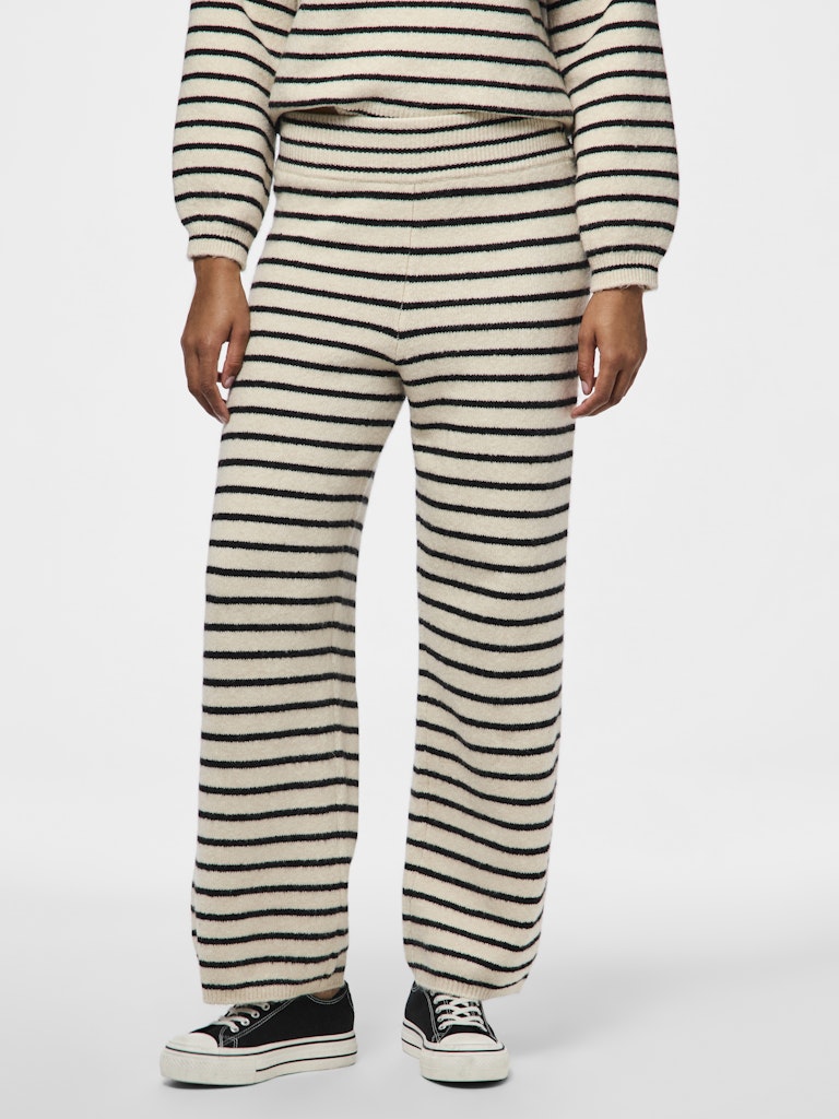 PcPenna Striped Joggers Whitecap Gray Black