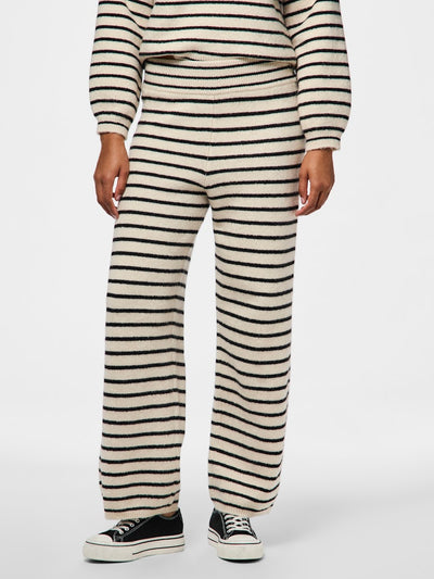 PcPenna Striped Joggers Whitecap Gray Black