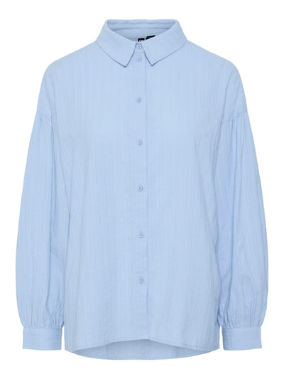 PcMuna Loose Shirt Cashmere Blue