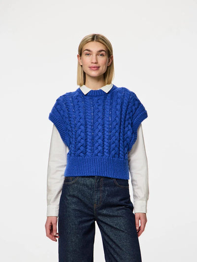 PcSitta Knit Vest Blue