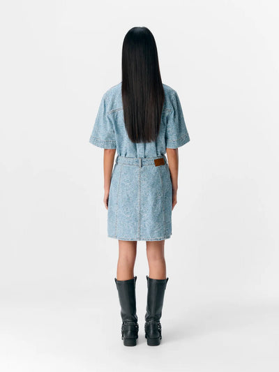 ObjMirwa Short Denim Skirt Light Blue