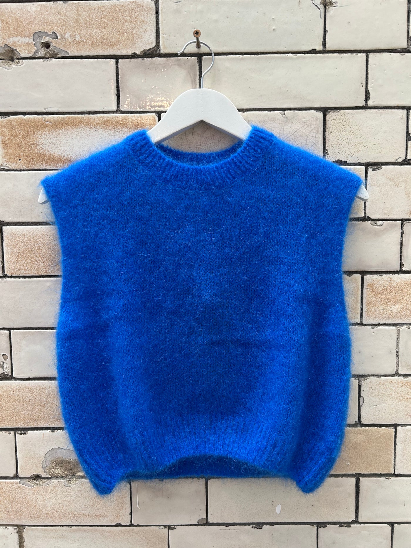 Mohair Cropped Vest - Cobalt Blue