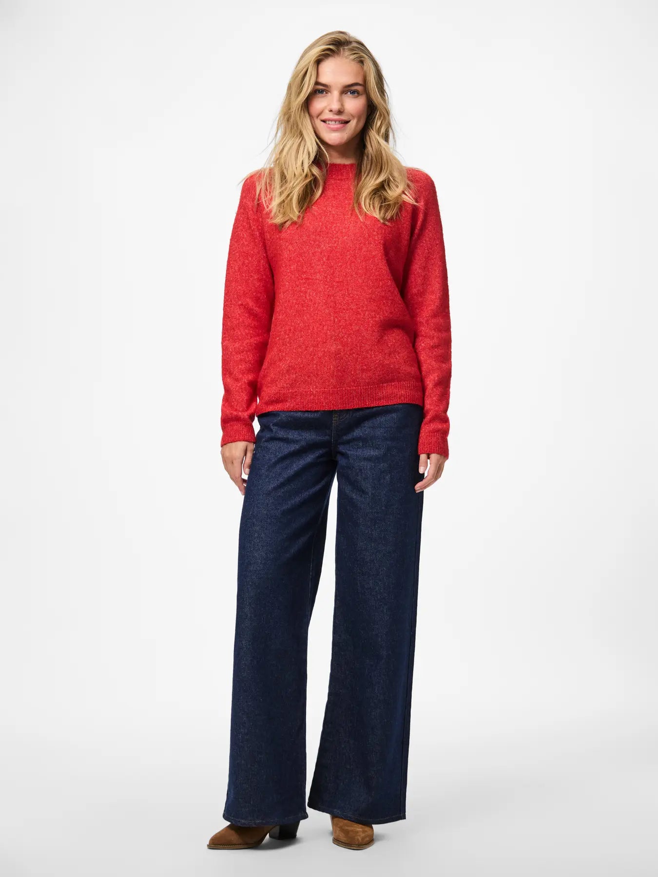 PcJuliana O-Neck Knit Goji Berry