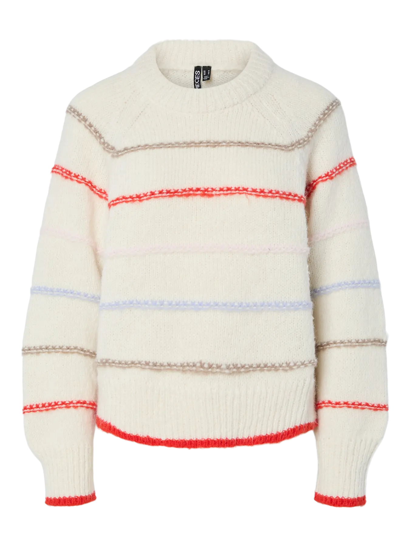 PcNelia O-Neck Knit Orange Stripes