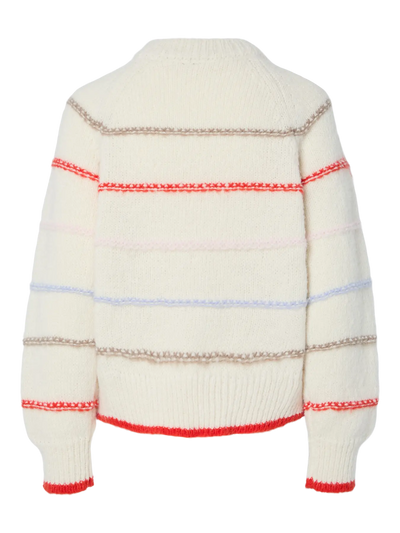 PcNelia O-Neck Knit Orange Stripes