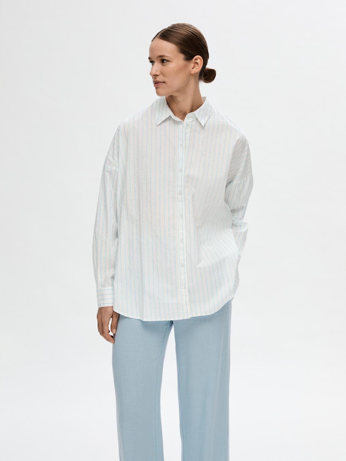 Selected Femme Dina Blue Stripe Shirt