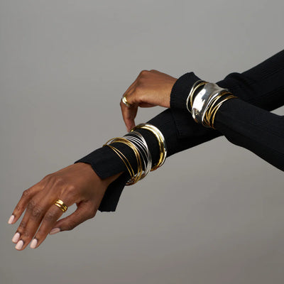 Fine Multi Interlocking Bangles Gold