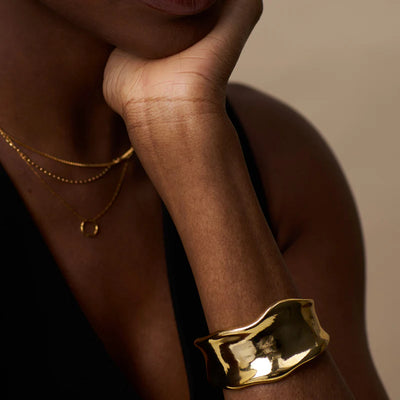 Statement Organic Molten Metal Cuff Gold