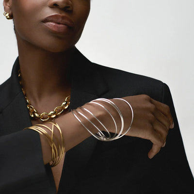 Fine Multi Interlocking Bangles Gold