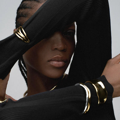 Statement Organic Molten Metal Cuff Gold