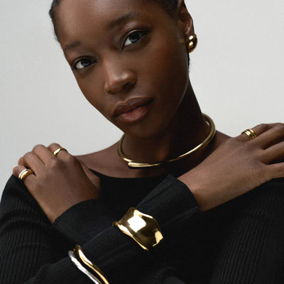 Statement Organic Molten Metal Cuff Gold