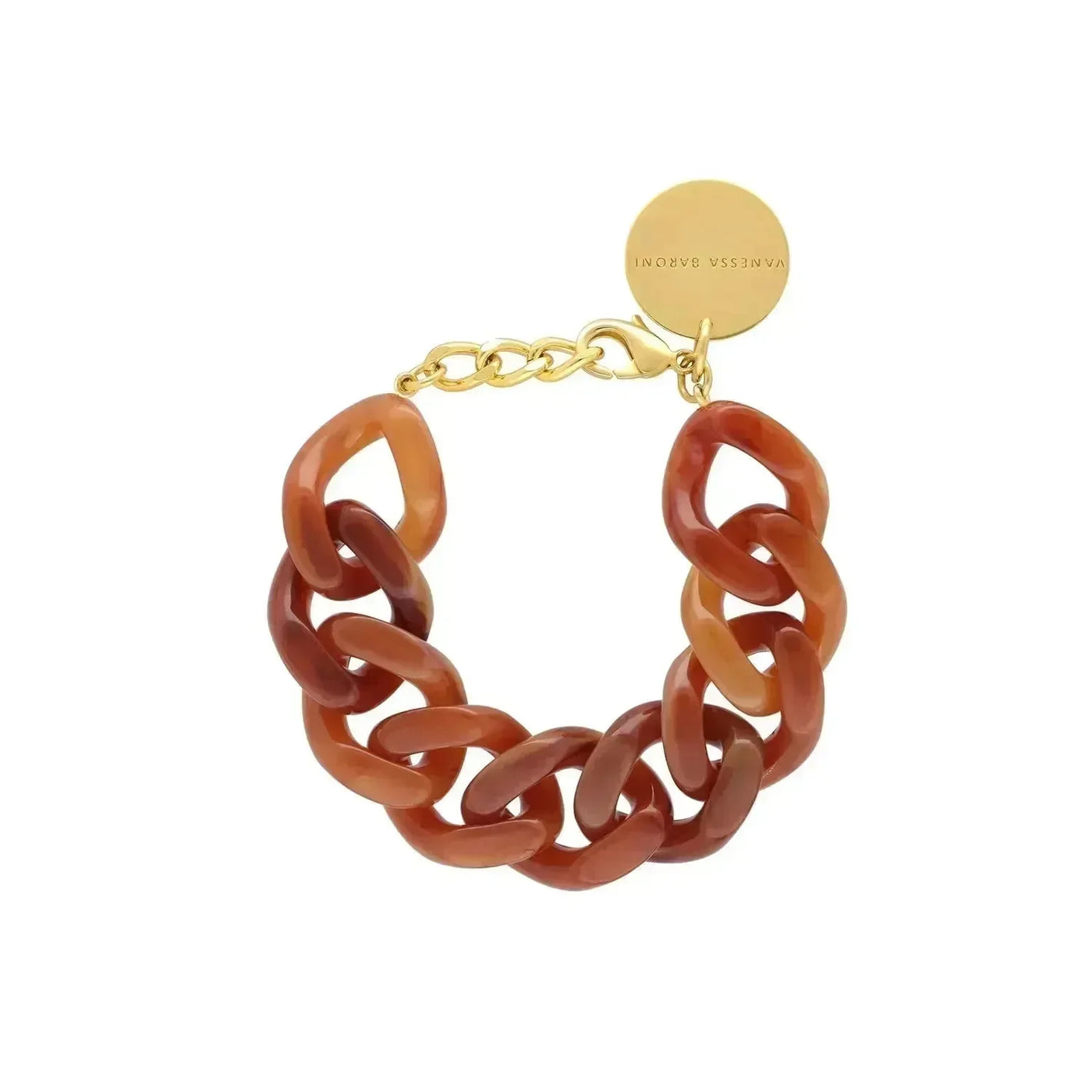 Flat Chain Bracelet Cognac Marble