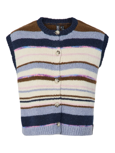 PcRye Knit Vest Blue/Brown