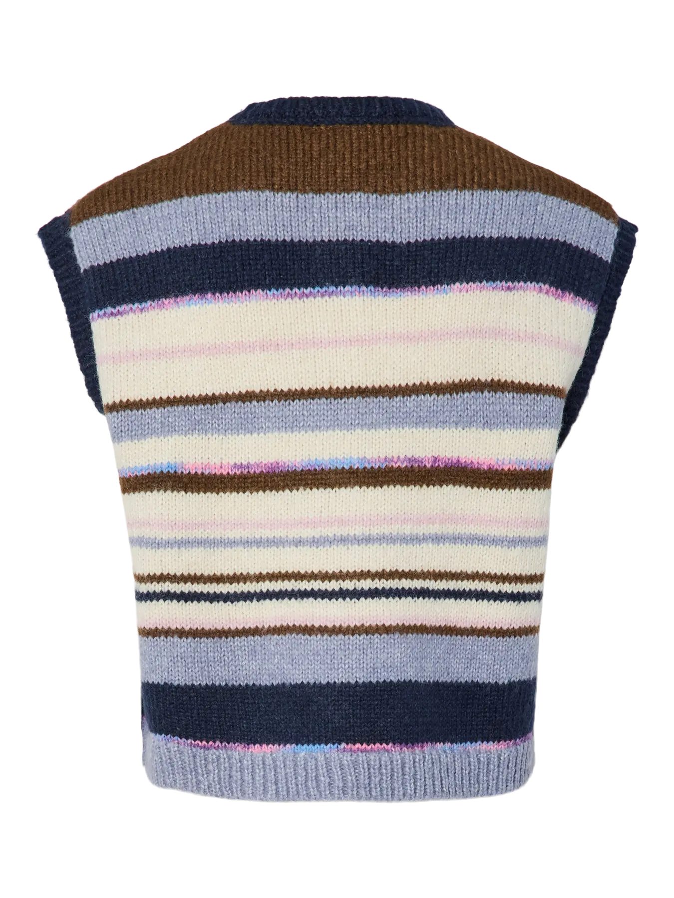 PcRye Knit Vest Blue/Brown