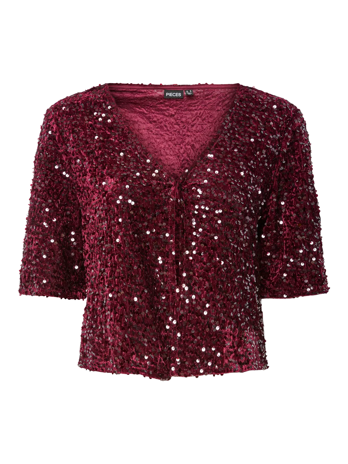 PcKam SS Cardigan Tawny Port Sequin