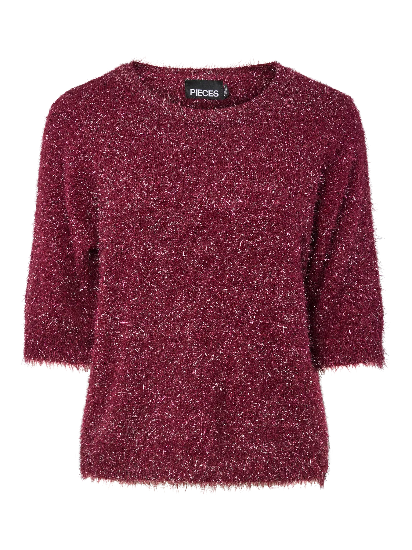 PcMie SS Knit Tawny Port