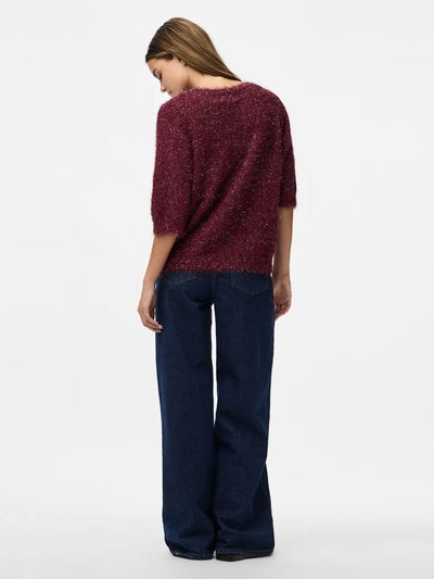 PcMie SS Knit Tawny Port