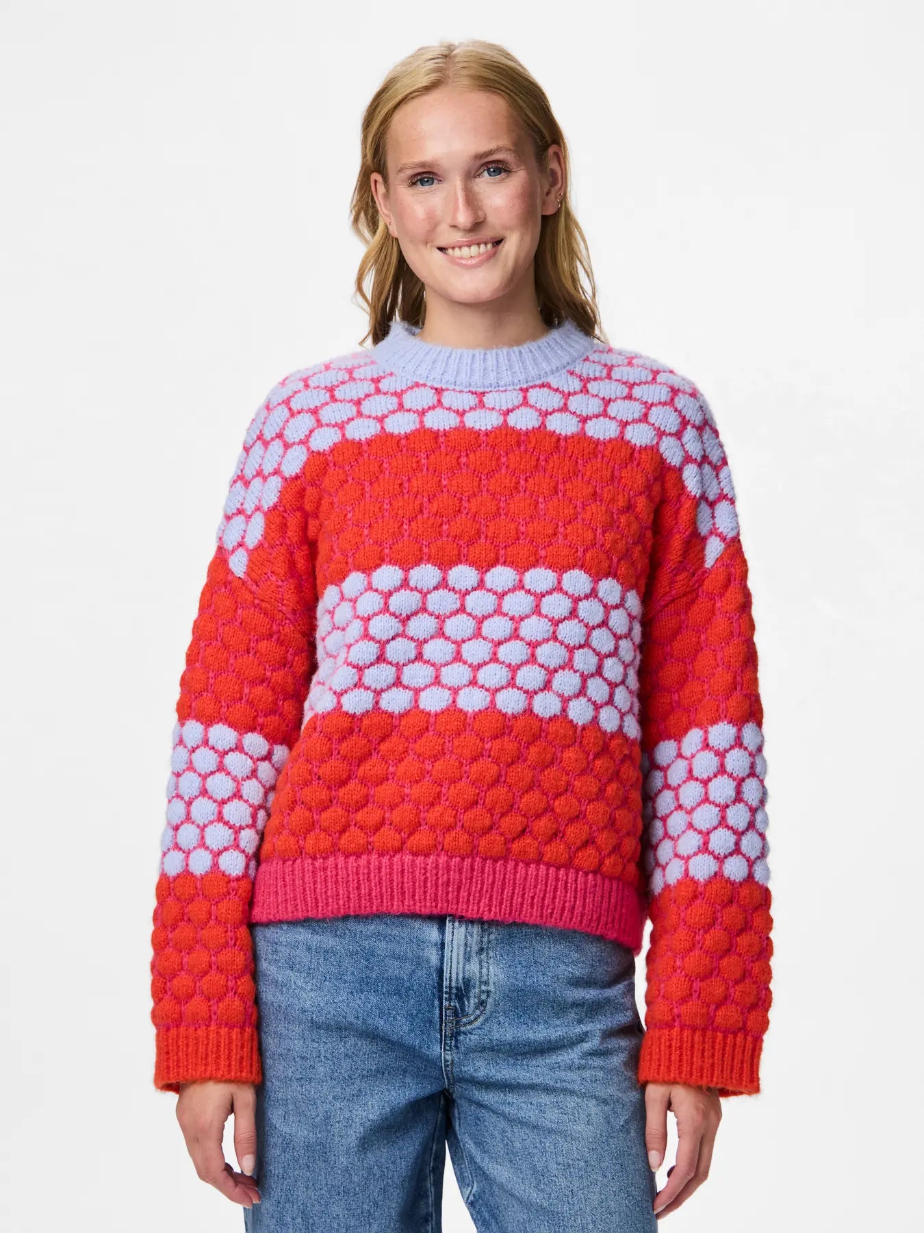 PcJanel Knit Beetroot Purple/Orange