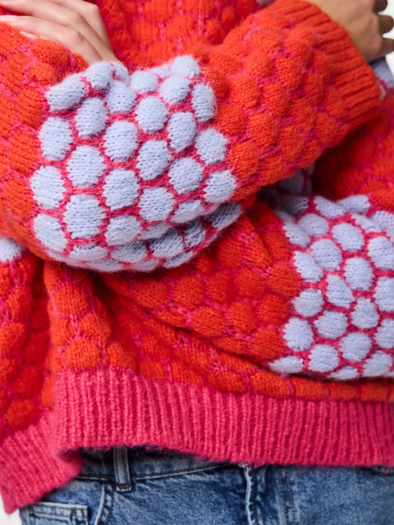PcJanel Knit Beetroot Purple/Orange
