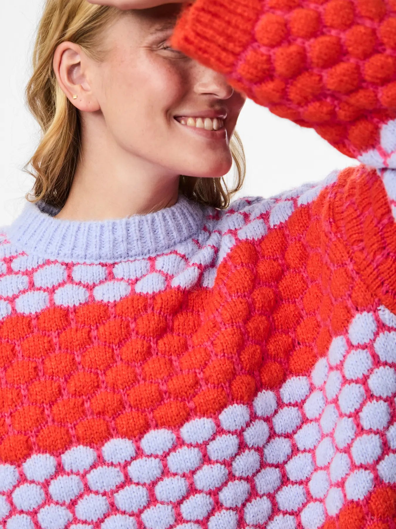 PcJanel Knit Beetroot Purple/Orange