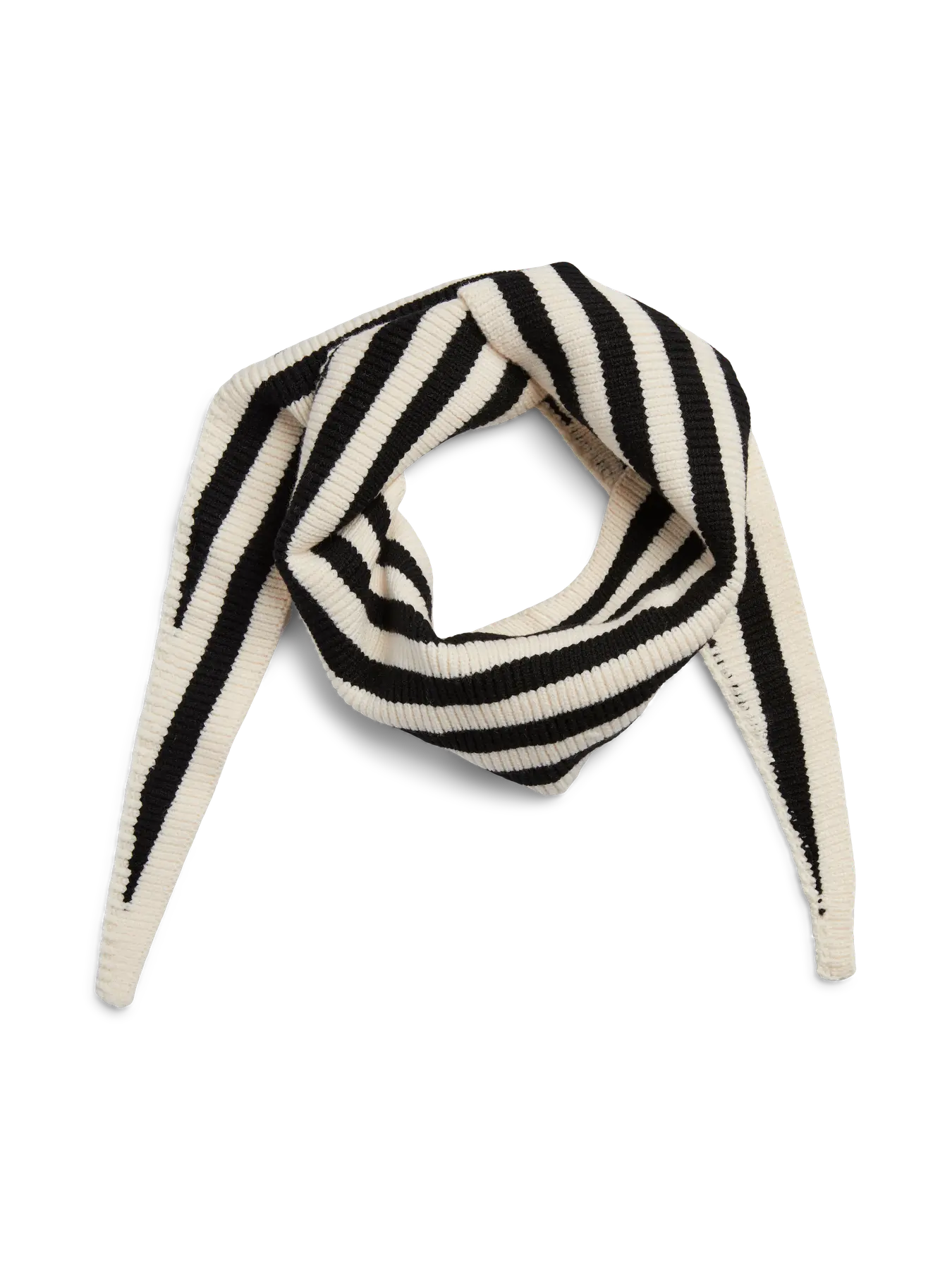 PcLullu Mini Striped Scarf Cloud Dancer/Black