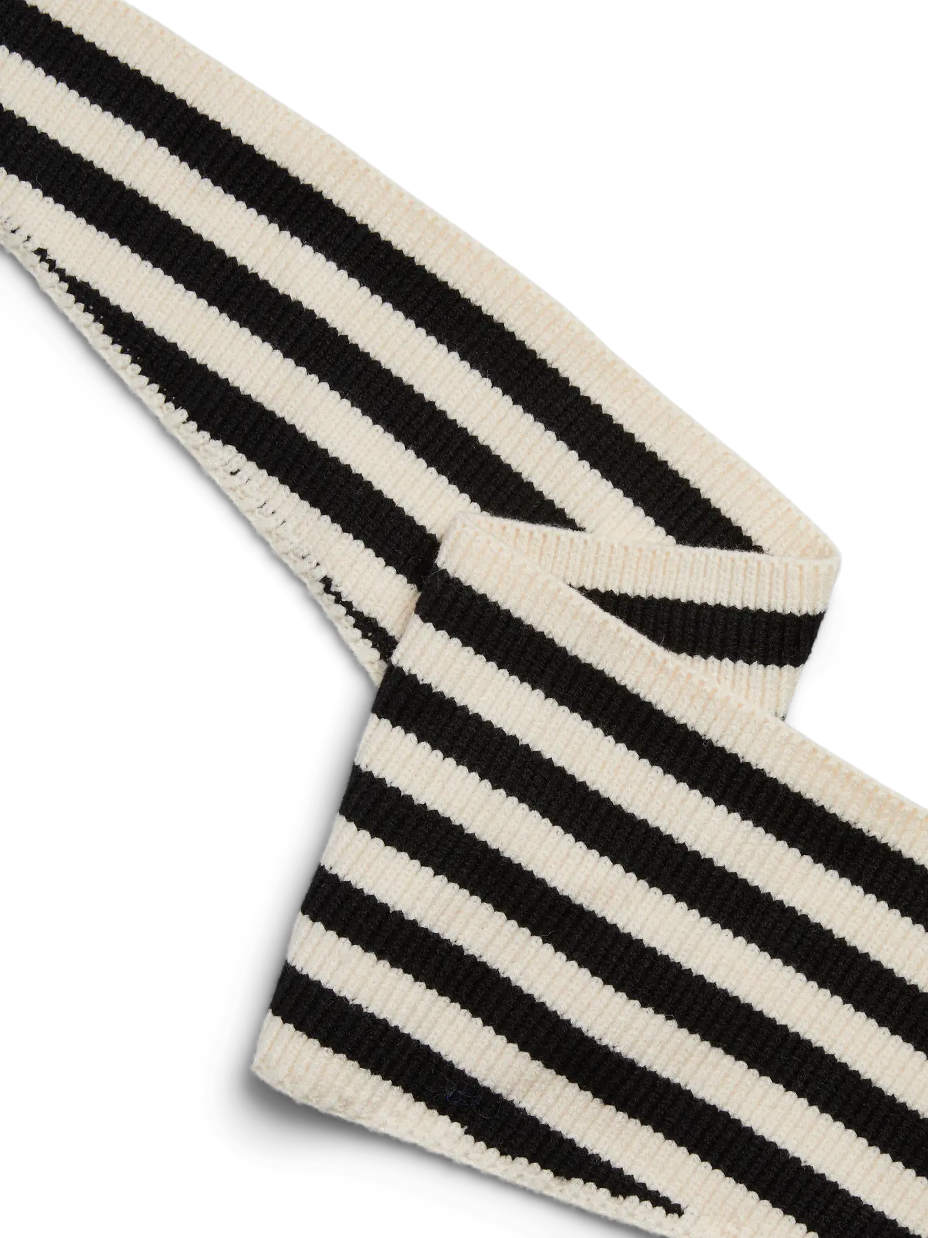PcLullu Mini Striped Scarf Cloud Dancer/Black