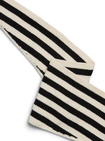 PcLullu Mini Striped Scarf Cloud Dancer/Black