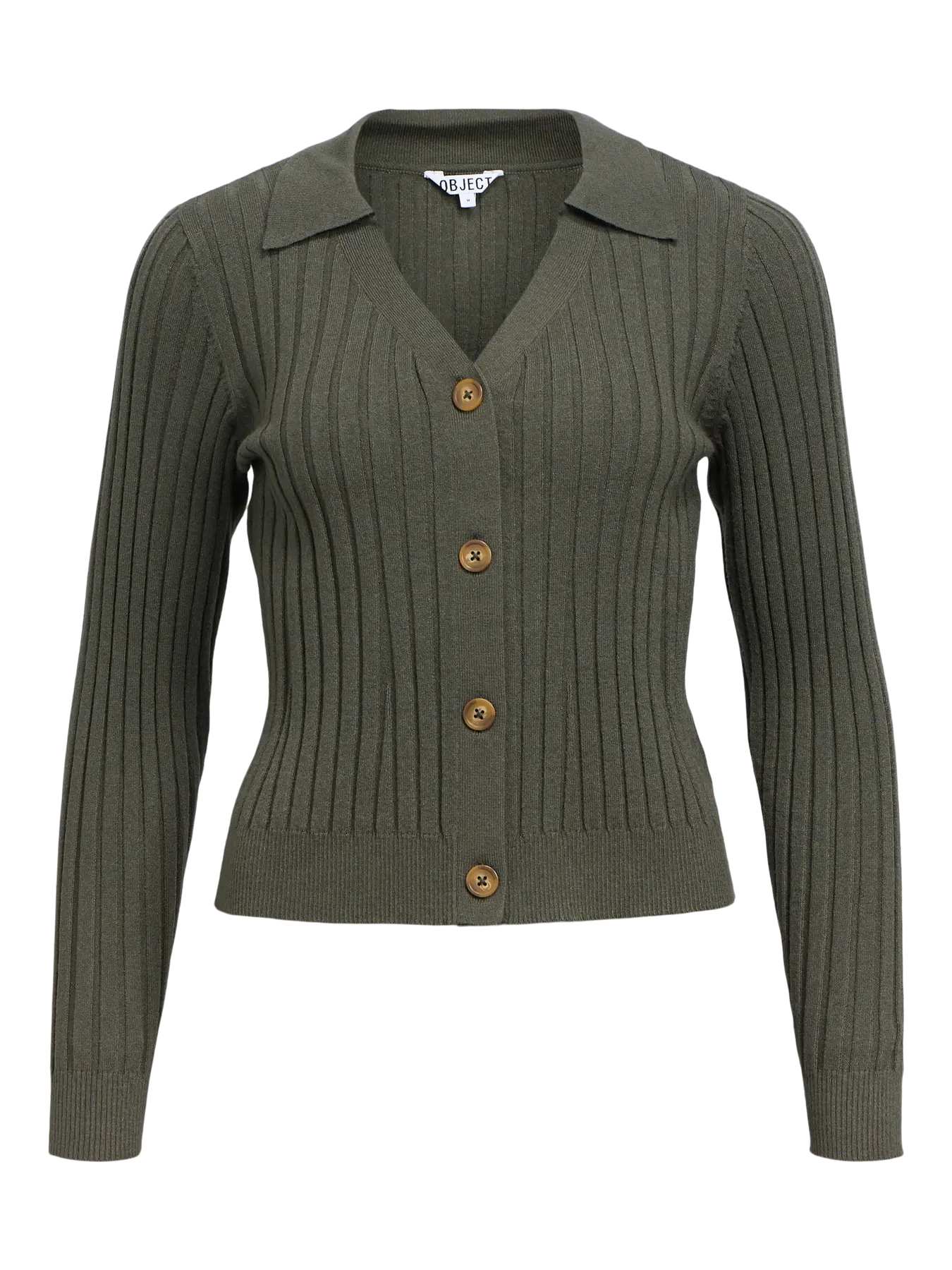 ObjThess LS Knit Rib Cardigan Kambaba